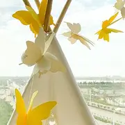 Party Decoration Banner 1 Pcs 3 Meters Paper Pull Flowers Garland String Banner Wedding Birthday Party Decoration Photo Prop Customize Garland Crafts Wedding Disco Bachelorette Party Decor (Color : Y