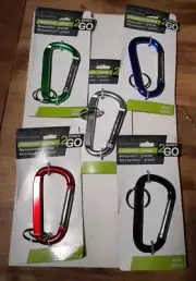 Lot of 5 Basics 2Go C Clip Key Rings 1" Dia Aluminum Assorted Colors Large Size