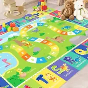 ABC Kids Rug for Playroom, Cartoon Dinosaurs Carpet Playmat for Kids, Classro...