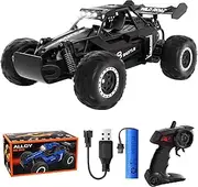 Remote Control Car,1:16 Scale Alloy RC Cars Toys for Boys Kids, 2.4Ghz 4WD Off-Road Vehicle with LED Headlight (Black)