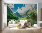 3D Tree Mountain Sea Grass Cloud Self-adhesive Removeable Wallpaper Wall Mural