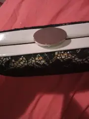Portmans Black And White Lace Clutch