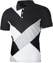 [ARIASS] Men's Golf Polo Shirt Quick-Dry Moisture Wicking Athletic Performance Polo Shirt