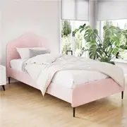 214x118 Artiss Bed Frame King Single Velvet Pink OLAN