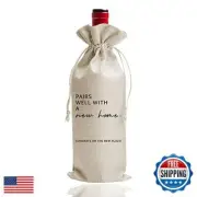DL019 Burlap Drawstring Wine Bag - Housewarming Party Decorations, New Home O