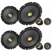 Pack of 4 PIONEER, 2-Way Component Car Audio Speakers,Clear Sound Quality, 6.5”