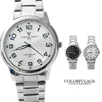 在飛比找樂天市場購物網優惠-Valentino范倫鐵諾 立體波浪紋數字美學不鏽鋼手錶對錶