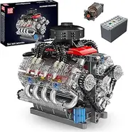 [Mould King] 10171 V8 Engine Car Building Kit - LSX454 V8 Engine Model Kit That Works with Motor (487 Pieces) - Collectible STEM Toy for Kids & Adults 8+