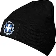 [Generic] Knit Cap Greece Knitted Hat Coat of Arms Greek Beanie Winter Skull Hat for Men Women