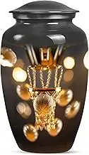 Basketball Urns - Cremation Urn for Women & Men - Burial & Funeral Decorative Urn - Brown Urns - Memorial Tribute for Loved Ones - 10 Inch