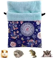 Litewood Sugar Gliders Sleeping Pouch Bag Small Pet Cotton Hanging Warm Comfortable Nest Bed for Small Animals Squirrels Marmosets Rats Hamster (LARGR,Blue Deer)
