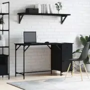 Computer Desk Adjustable Office Desk Writing Table Black Engineered Wood vidaXL