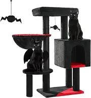 PAWZ Road Cactus Cat Tree 90cm Cute Cat Tower with Large Cozy Hammock, Sisal Covered Cat Scratching Posts, Private Condo and Plush Perch for Indoor Cats Halloween