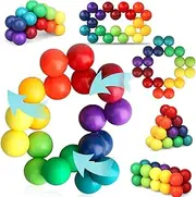 Cool Fidget Magic Puzzle Ball Ring Toys for Adults Teens Children, Sensory Toys for Kids Toddler Boy, EDC Calm Down Airplane Car Travel Toys Gifts for Boys Girls Age 3-12 Years Old Age 3 Pack