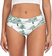 [RPLIFE] Snow Covered Pine Trees White Pantie Brief, Womens Underwear Breathable, Spandex Underwear Women Briefs, Snow Covered Pine Trees White, X-Large