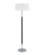 Abraham + Ivy Simone Matte Black & Polished Nickel 61.5in Floor Lamp