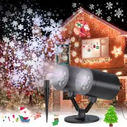 Christmas Snowflake Projector Lights, Double Head IP65 Waterproof Led Snowfal...