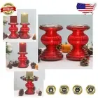 Set of 2 Elegant Mercury Glass Candle Holders - Indoor Decor with Timer Switch