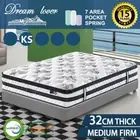 King single Mattress Bed Pocket Spring Medium Firm +Ultra HD Foam DREAM LOVER