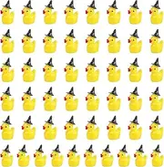FOIMAS Halloween Mini Resin Duck,50pcs Miniature Witch Ducks for Halloween Craft Dollhouse Fairy Garden Home Decoration