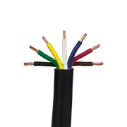 7 Conductor Trailer Cable, 14 AWG GPT, Color Coded PVC with Jacket, 50'
