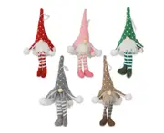 C296 5PCS Christmas Long-legged Faceless Old Man Doll with Light-up Rudolph Doll Shopping Mall Window Decoration Props