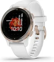 [Garmin] Venu 2S, Smaller-Sized GPS Smartwatch with Advanced Health Monitoring and Fitness Features, Rose Gold Bezel with White Case and Silicone Band