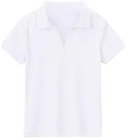 [MERIABNY] Girls Golf Polo Shirts V Neck Tennis Outfits Tops for Aged 6-13