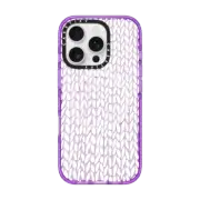iPhone 16 Pro Impact Case MagSafe Compatible Hand Knit Loops White Transparent