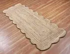 Scalloped Jute Rug Solid Modern Runner Rug Farmhouse Outdoor & Indoor Rug 3x12ft