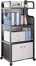 Printer Table Printer Shelf Multi-Layer Movable Simple Home Host Case Storage Rack Modern Office Floor Shelves Printer Shelf(Black)