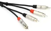 Hosa HRR-003X2 Pro Stereo Interconnect Dual RCA Cable - 3 foot