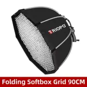 65cm/90cm Portable Octagon Umbrella Softbox With Honeycomb Grid For Studio Flash