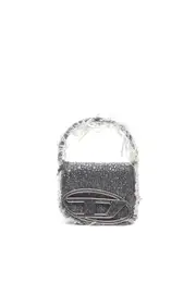 [Diesel] Diesel - 1DR XS-Iconic mini bag in denim and crystals - Crossbody Bags - Woman - Black UNI Black