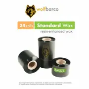 24 Rolls 3.26” x 1476' (83mm x 450m) Wax Thermal Transfer Ribbon w/ Zebra