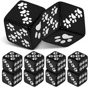 Toyvian 10pcs Cartoon Paw Pattern Dice Game Dice Props for Parties Board Games and Home Entertainment