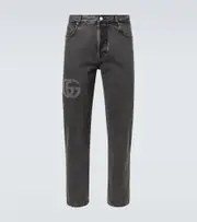 [Gucci] Gucci Double G cropped slim jeans 31 grey