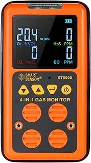 4 in 1 Gas Detector H₂S and CO Monitor Industrial Digital Handheld Toxic Gas Carbon Monoxide Detector Carbonic Oxide Hydrogen Sulfide Gas Tester 0-999ppm with LCD Display Sound and Light ALKOY