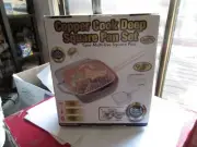 Tekno Copper 4 Piece Set Chef Cookware 9.5 Non Stick Deep Square Pan Brand New