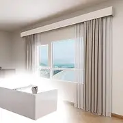 Extra Long White Wall Mount Curtain Pole Valance5.5m Decorative Cornice Panel Box for Roller Blinds No Tracks Stylish Window Treatment Divider