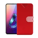 NISDA FOR 華碩 ASUS ZENFONE 6 ZS630KL 風格磨砂支架皮套紅