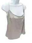 XL Elie Tahari Camisole Spaghetti Strap Cami Tank Top Satin Beige Mauve