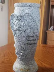Cemetery Vase Memorial Grave Vase with Ground Spikes Angel Vases for Fresh