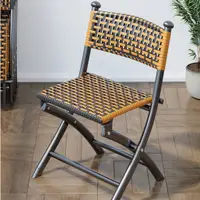 在飛比找蝦皮商城精選優惠-藤編椅子家用可折疊餐椅休閑單人靠背餐桌小凳子塑料藤椅戶外馬扎