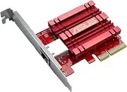 ASUS XG-C100C 10GBase-T PCIe Network Adapter with backward compatibility of 5/2.5/1G and 100Mbps ; RJ45 port and built-in QoS,Red