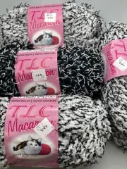 4 Skeins TLC Macaroon Yarn Colors Salt & Pepper & Granite Super Bulky Scarf Yarn