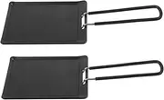 1Set Stainless Steel Barbecue Baking Pan Non Skid Handheld Grill Pan Durable Outdoor Cooking Tool for Bbq Parties and Grilling Enthusiasts Design