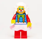 New LEGO BAM 2024 Minifigure - Female Clown, White Hair Pink Skirt - Birthday(