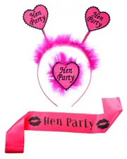 Hens Sash Headband Costume Set