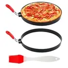 2 Pack 8" Pancake Mold Pancake Ring with Handle Nonstick Stainless Steel Egg ...
